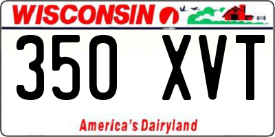 WI license plate 350XVT