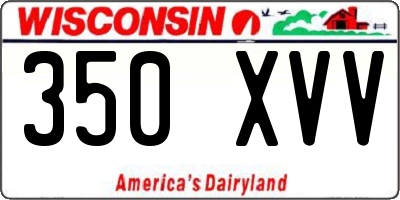 WI license plate 350XVV