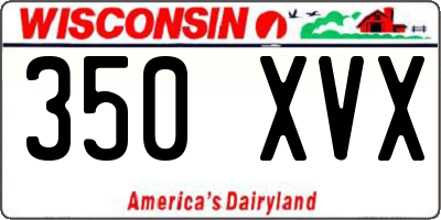 WI license plate 350XVX