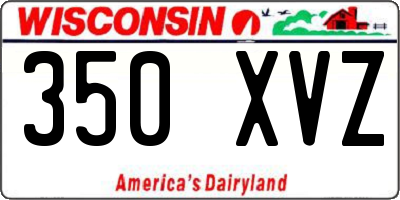 WI license plate 350XVZ