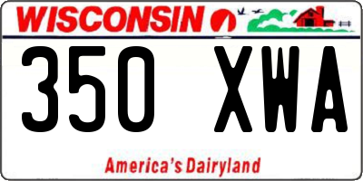 WI license plate 350XWA