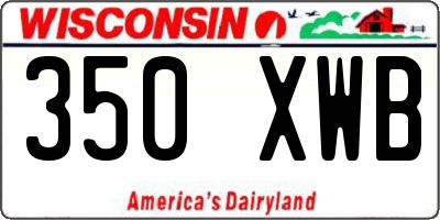 WI license plate 350XWB