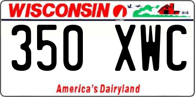 WI license plate 350XWC