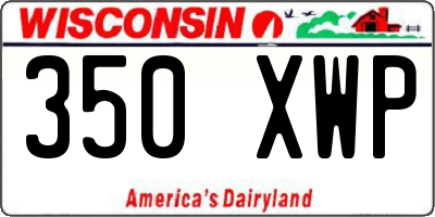 WI license plate 350XWP
