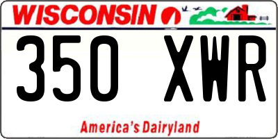 WI license plate 350XWR