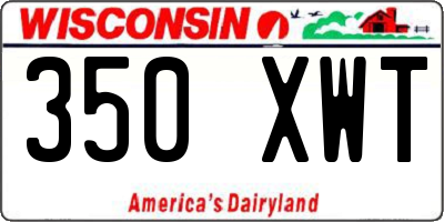 WI license plate 350XWT