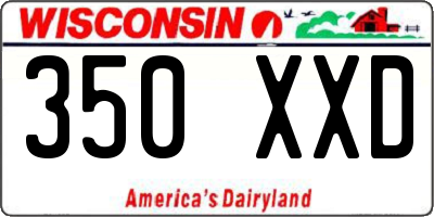 WI license plate 350XXD
