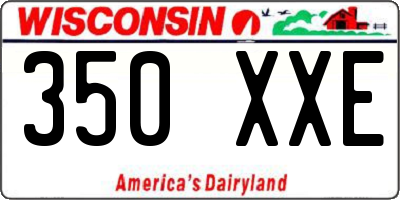 WI license plate 350XXE