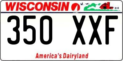 WI license plate 350XXF