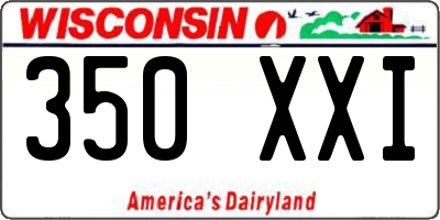WI license plate 350XXI