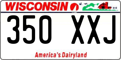 WI license plate 350XXJ