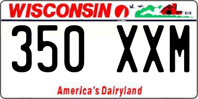 WI license plate 350XXM