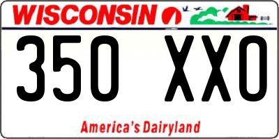 WI license plate 350XXO