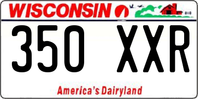 WI license plate 350XXR