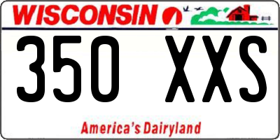 WI license plate 350XXS