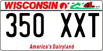 WI license plate 350XXT