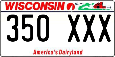 WI license plate 350XXX