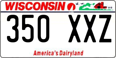WI license plate 350XXZ