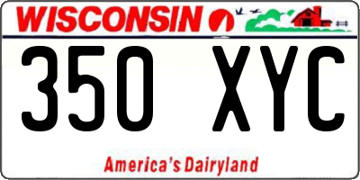 WI license plate 350XYC