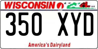 WI license plate 350XYD