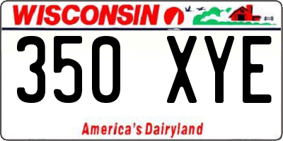 WI license plate 350XYE