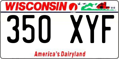 WI license plate 350XYF