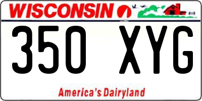 WI license plate 350XYG