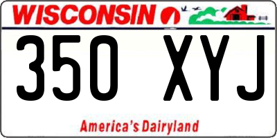 WI license plate 350XYJ