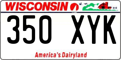 WI license plate 350XYK