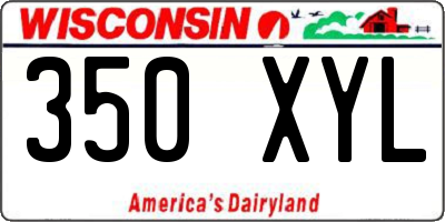 WI license plate 350XYL