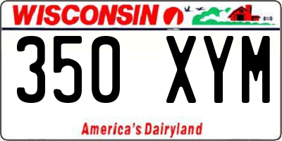 WI license plate 350XYM