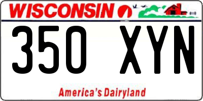 WI license plate 350XYN