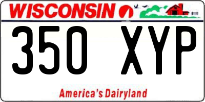 WI license plate 350XYP