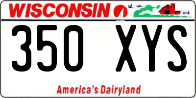 WI license plate 350XYS