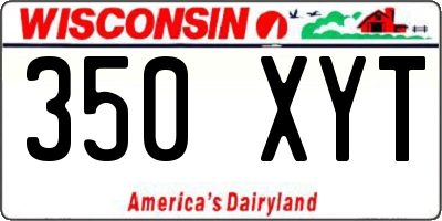 WI license plate 350XYT