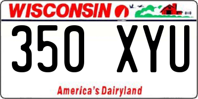 WI license plate 350XYU