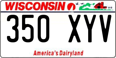 WI license plate 350XYV