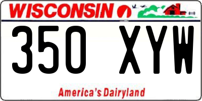 WI license plate 350XYW