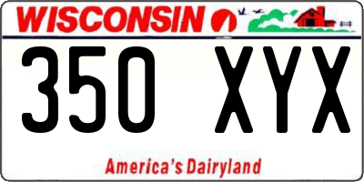 WI license plate 350XYX