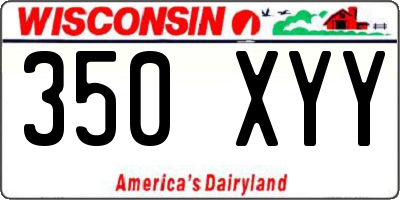 WI license plate 350XYY