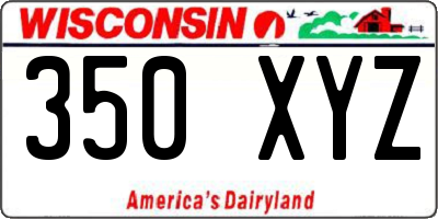 WI license plate 350XYZ