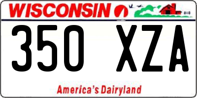 WI license plate 350XZA