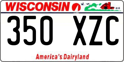 WI license plate 350XZC