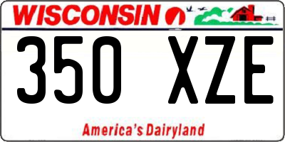 WI license plate 350XZE