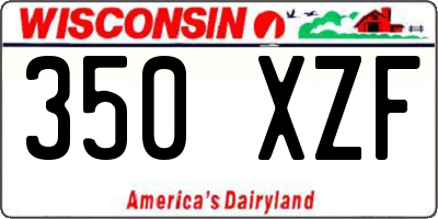 WI license plate 350XZF