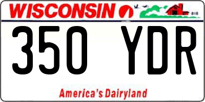 WI license plate 350YDR