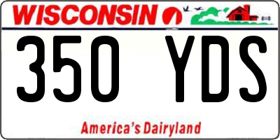 WI license plate 350YDS