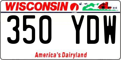 WI license plate 350YDW