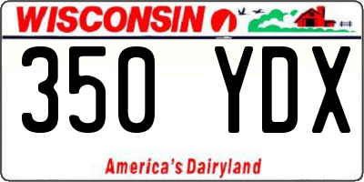 WI license plate 350YDX