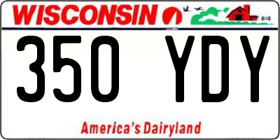 WI license plate 350YDY
